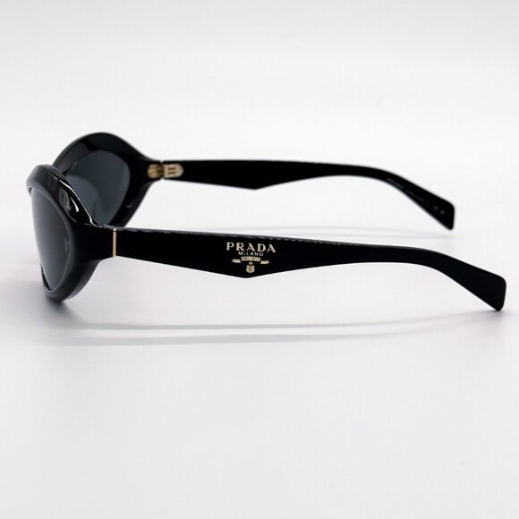 NEW PRADA SUNGLASSES PRA20S 16K5S0 WOMEN BLACK SPR A20 OVAL PR A20S 16K5S0 - Picture 6 of 10